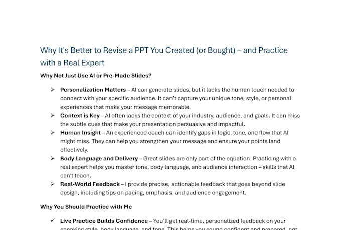 provide actionable ai feedback for impactful presentations